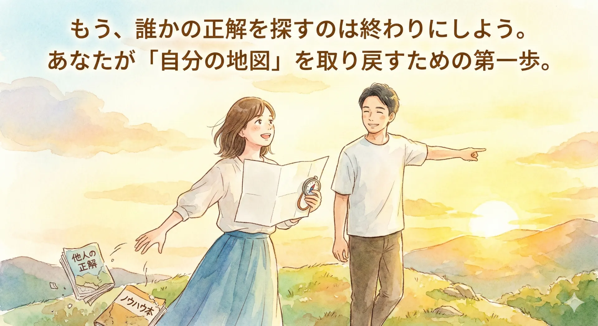 もう、誰かの正解を探すのは終わりにしよう。あなたが「自分の地図」を取り戻すための第一歩。